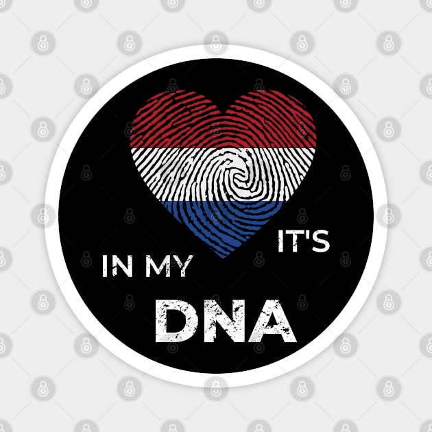 It's In My Dna Dutch Flag Netherlands Genealogy Ancestry Descent Nationality Fingertip Heart Magnet by HypeProjecT